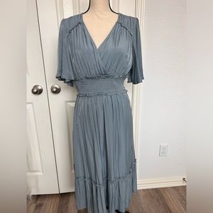 Blue MIDI Dress with Smocked Waist by Baltic Born